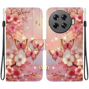 For Tecno Spark 20 Pro+ Crystal Texture Colored Drawing Leather Phone Case(Lantern Butterflies)
