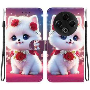 For Tecno Spark 30 4G Crystal Texture Colored Drawing Leather Phone Case(Rose Cat)