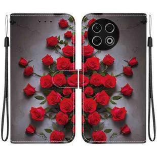 For Tecno Spark 30 Pro Crystal Texture Colored Drawing Leather Phone Case(Red Roses)