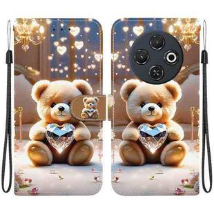 For Tecno Spark 30C 4G Crystal Texture Colored Drawing Leather Phone Case(Diamond Bear)