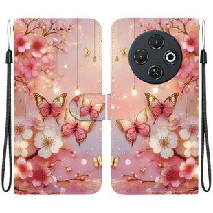 For Tecno Spark 30C 4G Crystal Texture Colored Drawing Leather Phone Case(Lantern Butterflies)