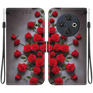 For Tecno Spark 30C 4G Crystal Texture Colored Drawing Leather Phone Case(Red Roses)
