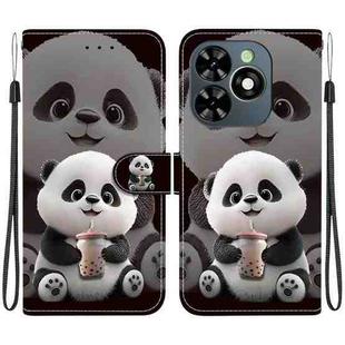 For Tecno Spark Go 2024 / Spark 20 / Spark 20C Crystal Texture Colored Drawing Leather Phone Case(Milk Tea Bear)