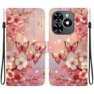 For Tecno Spark Go 2024 / Spark 20 / Spark 20C Crystal Texture Colored Drawing Leather Phone Case(Lantern Butterflies)