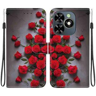 For Tecno Spark Go 2024 / Spark 20 / Spark 20C Crystal Texture Colored Drawing Leather Phone Case(Red Roses)
