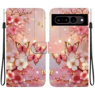 For Google Pixel 7 Crystal Texture Colored Drawing Leather Phone Case(Lantern Butterflies)