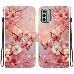 For Nokia G22 Crystal Texture Colored Drawing Leather Phone Case(Lantern Butterflies)