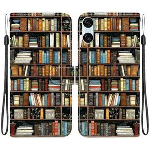 For Sony Xperia 10 VI Crystal Texture Colored Drawing Leather Phone Case(Bookshelf)