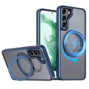 For Samsung Galaxy S22 5G kalebol MagSafe Metal Ring Holder Phone Case(Blue)