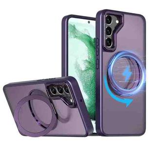 For Samsung Galaxy S22 5G kalebol MagSafe Metal Ring Holder Phone Case(Dark Purple)