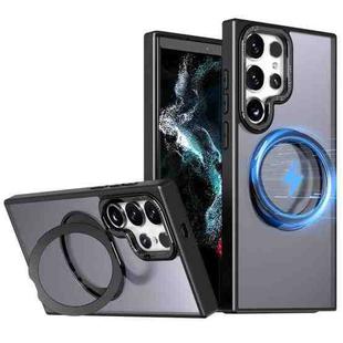 For Samsung Galaxy S23 Ultra 5G kalebol MagSafe Metal Ring Holder Phone Case(Black)