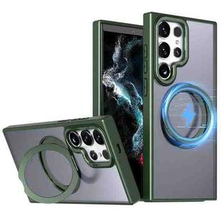 For Samsung Galaxy S23 Ultra 5G kalebol MagSafe Metal Ring Holder Phone Case(Green)