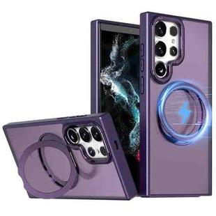 For Samsung Galaxy S23 Ultra 5G kalebol MagSafe Metal Ring Holder Phone Case(Dark Purple)