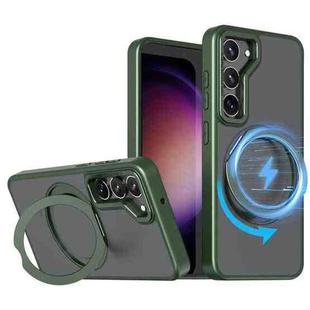 For Samsung Galaxy S23 5G kalebol MagSafe Metal Ring Holder Phone Case(Green)