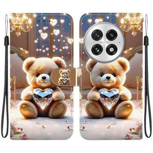 For OnePlus 13 Crystal Texture Colored Drawing Leather Phone Case(Diamond Bear)