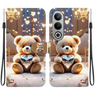 For OnePlus Nord CE4 Crystal Texture Colored Drawing Leather Phone Case(Diamond Bear)