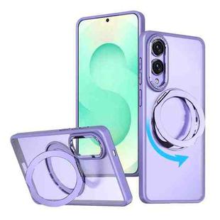 For Samsung Galaxy S25 Edge 5G kalebol MagSafe Metal Ring Holder Phone Case(Light Purple)