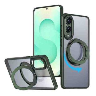For Samsung Galaxy S25 Edge 5G kalebol MagSafe Metal Ring Holder Phone Case(Green)