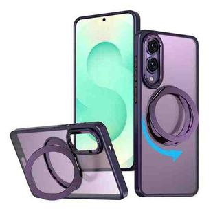 For Samsung Galaxy S25 Edge 5G kalebol MagSafe Metal Ring Holder Phone Case(Dark Purple)