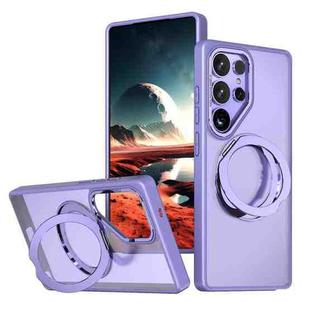 For Samsung Galaxy S25 Ultra 5G kalebol MagSafe Metal Ring Holder Phone Case(Light Purple)