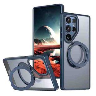 For Samsung Galaxy S25 Ultra 5G kalebol MagSafe Metal Ring Holder Phone Case(Blue)