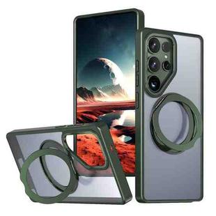 For Samsung Galaxy S25 Ultra 5G kalebol MagSafe Metal Ring Holder Phone Case(Green)