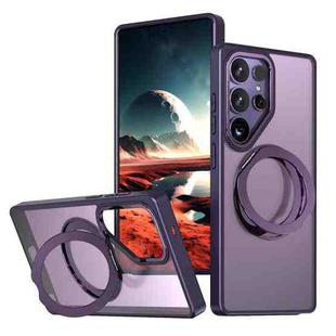 For Samsung Galaxy S25 Ultra 5G kalebol MagSafe Metal Ring Holder Phone Case(Dark Purple)