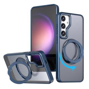 For Samsung Galaxy S24 5G kalebol MagSafe Metal Ring Holder Phone Case(Blue)