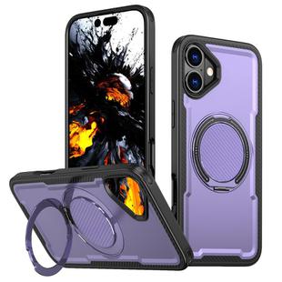 For iPhone 16 Plus kalebol Metal 360 Degree Rotation Holder MagSafe Phone Case(Purple)