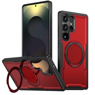 For Samsung Galaxy S25 Ultra 5G kalebol Metal 360 Degree Rotation Holder MagSafe Phone Case(Red)