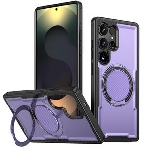 For Samsung Galaxy S25 Ultra 5G kalebol Metal 360 Degree Rotation Holder MagSafe Phone Case(Purple)