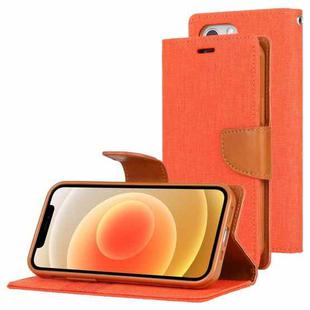 For iPhone 12 / 12 Pro GOOSPERY CANVAS DIARY Cross Texture Horizontal Flip Leather Case with Card Slots & Wallet & Holder(Orange)