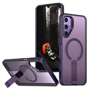 For Samsung Galaxy A16 5G kalebol Honeycomb Cooling MagSafe Holder Phone Case(Purple)