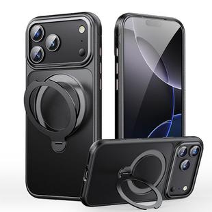 For iPhone 17 Pro Max Gear-Style Stress Relief 360 Rotation Holder MagSafe Phone Case(Black)