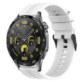 20mm For Amazfit Active 2 / GTS4 Mini xDfind Silicone Black Buckle Watch Band(White)