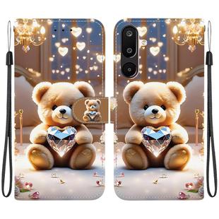 For Samsung Galaxy M16 5G / F16 5G / M36 5G Crystal Texture Colored Drawing Leather Phone Case(Diamond Bear)