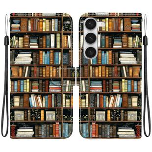For Samsung Galaxy S23+ 5G Crystal Texture Colored Drawing Leather Phone Case(Bookshelf)