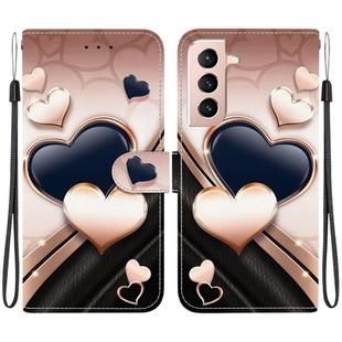 For Samsung Galaxy S21+ 5G Crystal Texture Colored Drawing Leather Phone Case(Love Heart)