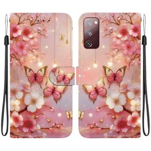 For Samsung Galaxy S20 FE Crystal Texture Colored Drawing Leather Phone Case(Lantern Butterflies)