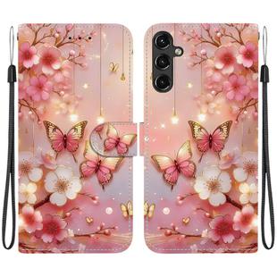 For Samsung Galaxy A14 4G / 5G Crystal Texture Colored Drawing Leather Phone Case(Lantern Butterflies)