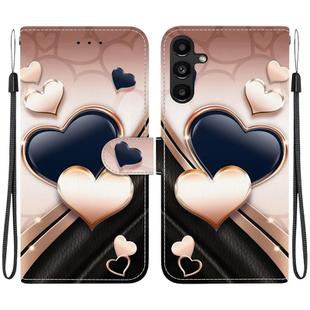 For Samsung Galaxy A15 4G / 5G Crystal Texture Colored Drawing Leather Phone Case(Love Heart)