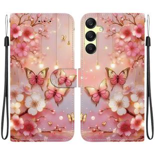 For Samsung Galaxy A25 5G Crystal Texture Colored Drawing Leather Phone Case(Lantern Butterflies)