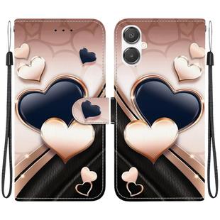 For Samsung Galaxy A25e / A25 5G JP Crystal Texture Colored Drawing Leather Phone Case(Love Heart)