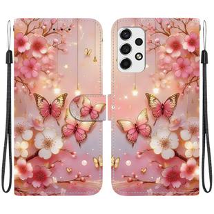 For Samsung Galaxy A33 5G Crystal Texture Colored Drawing Leather Phone Case(Lantern Butterflies)