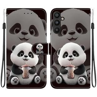 For Samsung Galaxy A34 5G Crystal Texture Colored Drawing Leather Phone Case(Milk Tea Bear)