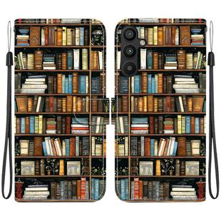 For Samsung Galaxy A34 5G Crystal Texture Colored Drawing Leather Phone Case(Bookshelf)