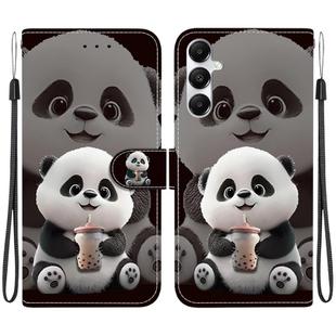 For Samsung Galaxy A35 5G Crystal Texture Colored Drawing Leather Phone Case(Milk Tea Bear)