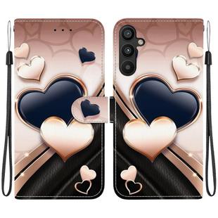 For Samsung Galaxy A54 5G Crystal Texture Colored Drawing Leather Phone Case(Love Heart)