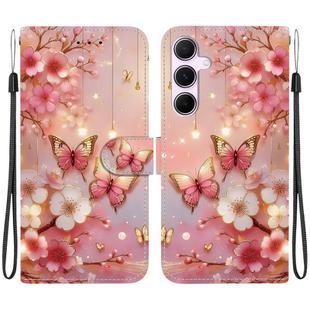 For Samsung Galaxy A55 5G Crystal Texture Colored Drawing Leather Phone Case(Lantern Butterflies)