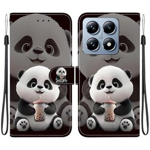 For Xiaomi 14T Crystal Texture Colored Drawing Leather Phone Case(Milk Tea Bear)